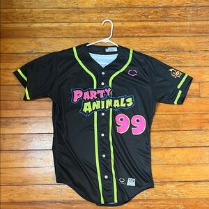 Party Animals Baseball Jersey - Black and Neon